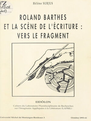 cover image of Roland Barthes et la scène de l'écriture